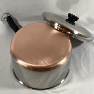 Revere Ware 4 Quart Saucepan With Lid Copper Bottom Stainless Steel Clinton ILL